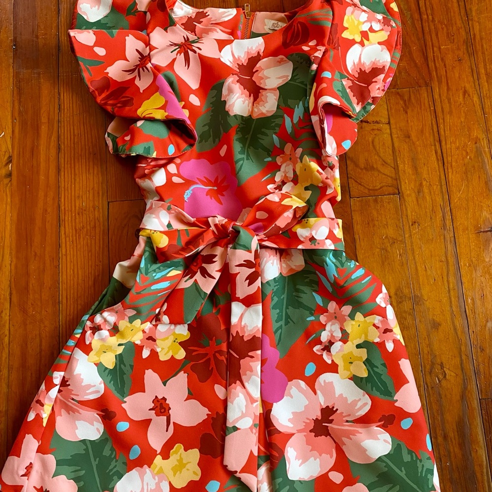 GB Floral Ruffle Sleeve Romper